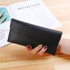 Nuevo Estilo Piel Suave Fina Versión Japonesa y Coreana Cartera para Mujer Larga Gran Capacidad Color Sólido Patrón Lichi Bolsa para Teléfono Móvil Bolso Portátil para Mujer