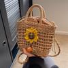 Bolso de Playa Tejido a Mano 2025 Nuevo de Moda Bolso Cruzado para Mujer Ins Viaje Bolso de Paja Nuevo Producto de Moda para Mujer