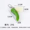 Llavero de pimiento rojo verde amarillo artificial creativo para bolsa de comida pimiento dulce ajo colgante tazón completo comida y juego al por mayor