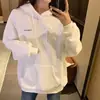 Nuevo Sudadera con Capucha Casual Holgada de Manga Larga Estilo Coreano para Mujer, Sudadera Estampada de Longitud Media para Mujer, Otoño e Invierno 2026