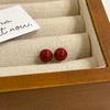 Pendientes de Cuerpo Entero de Plata de Ley S925 con Perla Roja de Angora de Gama Alta para Mujer, Nuevo Estilo Popular 2025, Elegantes Pendientes de Año Nuevo