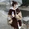 Estilo Preppy dulce amor chaqueta de béisbol para mujer otoño e invierno 2023 nueva novio estudiante pareja chaqueta holgada