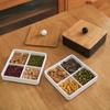 Plato de comida pequeño dividido estilo japonés Plato de refrigerio para el hogar Mesa de centro de la sala de estar Caja de dulces Plato de fruta Plato de refrigerio de fruta seca Caja de almacenamiento