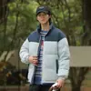 Camel HJCAMEL Otoño e Invierno Ropa Deportiva Casual Rellena de Plumón y Algodón Cuello de Hombre Combinación de Colores Cálidos Chaqueta Acolchada de Algodón de Moda Versátil