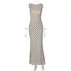 Vestido Sexy de Lunares con Espalda Descubierta y Cinturón 2026 Verano Nueva Moda Ajustado sin Mangas Venta al por Mayor