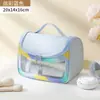 Neceser Impermeable Personalizado de Gran Capacidad, Almacenamiento de Cosméticos de Viaje, Neceser de PVC Semitransparente Conveniente de Gama Alta