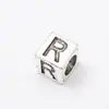 Cuentas de Agujero Grande cuentas de aleación plata de Tíbet 26 letras accesorios para joyería diy Pulsera