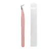 Pinzas para Extensiones de Pestañas Falsas Acero Inoxidable Rizado de Pestañas con Patrón de Fibra Pinzas de Belleza Herramientas de Belleza Fábrica en Stock