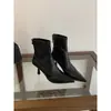 2026 Versão Coreana Nova Moda Outono/Inverno Botas Curtas Femininas com Salto Fino e Bico Fino, Zíper nas Costas, Elegantes Botas Femininas de Salto Alto