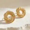 Aretes con un toque de lujo ligero y alta gama, aretes transfronterizos, aretes de metal de botón de venta caliente al por mayor, joyería vintage, accesorios para orejas de mujer