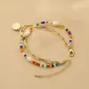 Pulsera de Perla y Cristal con Diseño de Margarita Francesa para Mujer Joyería de Mano Elegante y Exquisita