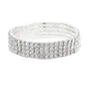 Pulseira Elástica Europeia e Americana de Moda Multicamadas com Strass, Pulseira Personalizada de Alto Padrão com Strass Completo de Luxo Leve, Venda Direta da Fábrica