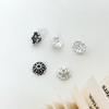 Sujetador de Cuentas Florales Vintage de Plata Pura, Accesorios de Joyería de Plata Pura, Cuentas de Cristal Hechas a Mano para DIY, Pulsera de Cuentas Florales