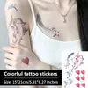 Pegatinas de Tatuaje de Unicornio de Ensueño Delfín Pluma Corazón Pegatinas para Niña Tatuajes Temporales Impermeables para Clavícula y Brazo