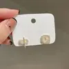 Pendientes de botón de plata S925 con diseño de nicho microincrustados con circonita palabra china pendientes de tachuela temperamento femenino personalidad creativa pendientes