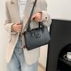 Moda Transfronteriza Retro con Texto Primavera 2025 Color Sólido Casual Bandolera Elegante Portátil Commuter Bolso Cuadrado para Mujeres