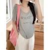 Camiseta de Verano de Maternidad a la Moda Nueva Talla Grande Algodón Puro Cuello U Grande Manga Corta para Mujer, Cubre Vientre, Top Irregular Adelgazante