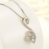 Pendente de Cisne de temperamento simples joia de diamante pingente de Cisne em forma de coração corrente para clavícula pingente de Cisne de amor