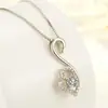 Colgante de Cisne de Temperamento Simple Joyería de Diamantes Colgante de Cisne Bailando en Forma de Corazón Cadena para Clavícula Colgante de Cisne de Amor