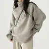 Suéter retro americano de cuello alto para mujer, ropa de invierno, casual y sofisticado, tejido cálido, top holgado y favorecedor, moderno