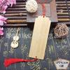Etiqueta de bambu em branco bênção desejo carro ornamentos forma bambu placa material cloisonne esmalte placa de fundo material faça você mesmo