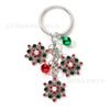 Llavero navideño de aleación con diseño de copo de nieve creativo, colgante de campana, regalo de Navidad, joyería transfronteriza europea y americana
