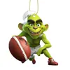 Decoración del Hogar de Acrílico Monstruo de Cabello Verde Adornos Producto Nuevo Transfronterizo Grinch Navideño Jugador de Fútbol Decoración Colgante para Árbol de Navidad