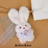 Delantal de Peluche Lindo Creativo Bolso Muñeco de Conejo Colgante Conejo de Orejas Largas Llavero Decoración de Bolso