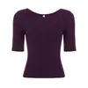 Nueva moda de verano estilo europeo y americano, ropa de mujer de comercio exterior, camiseta básica versátil simple casual de manga media, top ajustado para usar debajo