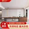 Nova Mesa de Chá e Combinação de Cadeiras em Nogueira Preta Estilo Chinês Moderno Simples Luxo Leve Recepção de Escritório Mesa de Chá Hotel Clube