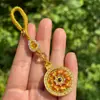 Chaveiro de Luxo Leve Dourado Antigo Estilo Chinês Novo Estilo Retrô Pingente Versátil Temperamento Pingente Fashion Atacado Girassol