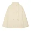 Ins moda mujer estilo europeo y americano transfronteriza venta al por mayor colección otoño 2026 nuevo abrigo de lana largo de manga larga elegante versátil de doble botonadura