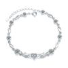 Pulseira de Asas de Anjo Amor S925 Prata Feminina Estilo Coreano Simples Cravejada com Diamante Cristal Amor Joia de Mão Presente de Aniversário