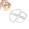 Molde para hornear de acero inoxidable 304 con forma de abanico de 4 puntas con agujero, aro de tarta de cuero para tarta mousse francesa con anillo de mousse 2 cm más alto