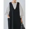 Vestido de alça estilo japonês 2025 Novo Estilo de Verão para Mulheres Vestido Longo Interno Sem Mangas