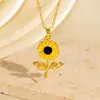 Collar de Girasol de Moda Transfronterizo con un Toque de Lujo Ligero y de Gama Alta, Diseño de Nicho, Exquisito Accesorio de Cadena para Suéter de Girasol