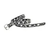Nuevo cinturón de mujer estilo europeo y americano, cinturón punk Y2K con estampado animal de leopardo para mujer, borde calado con decoración de cuentas y ojales, cinturón de cuero para mujer