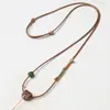 Cordón de Colgante Directo de Fábrica Retráctil Ajustable Lanyard de Alta Calidad Accesorios para Collares Cordón de Collar Cordón de Cuero Encerado Tejido a Mano