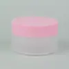 Frasco de Creme Colorido 50g, Pote Transparente de Embalagem Plástica, Frasco Redondo para Creme de Máscara Facial, Frasco Cosmético, Frasco de Creme com Boca Larga