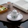 Tetera de Cerámica con Orquídea y Piedra Taihu Pintada a Mano para Uso Doméstico, Tetera de Erudito con una Sola Tetera y Filtro de Agujero de Bola, Tetera de Mano