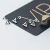 Pendientes Triangulares Huecos Estilo Coreano de Plata Pura S999 para Mujer, Pendientes Mini Personalizados Sencillos de Nicho Estilo Ins al por Mayor