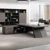 Atractiva Combinación de Escritorio y Silla para Jefe, Oficina de Presidente Sencilla y Moderna, Escritorio Ejecutivo Individual para Gerente General, Muebles para Oficina de Presidente