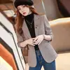 Blazer corto para mujer 2026, talla petite, nueva colección primavera/otoño 2026, blazer de cuadros slim-fit, top versátil