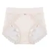 Pantaletas de encaje para mujer, finas de seda helada satinada sin costuras de cintura media-alta control de abdomen sexy y levantamiento de glúteos talla grande shorts