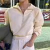 Sudadera Casual de Color Sólido con Forro de Felpa, Estilo Coreano Nuevo, Cremallera y Cuello Polo, Manga Corta para Mujer, Algodón, Primavera y Otoño 2026