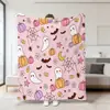 2026 Amazon Nueva Manta de Halloween Estampado de Fantasma Calabaza Calavera Manta de Felpa Manta de Siesta Cubierta de Sofá Manta