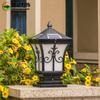 Farol de Coluna Solar Casa Retro Luz Externa Coluna de Porta de Pátio Luz de Parede para Paisagismo de Quintal Farol de Porta Luz Vermelha