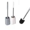Conjunto de Escovas para Limpeza de Vaso Sanitário para Banheiro Doméstico, Cabo Longo, Sem Cantos Mortos, com Base, Ferramenta Desentupidora de Banheiro