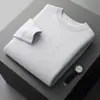 Nuevo Suéter de Lana 100% Puro para Primavera y Otoño, Cuello Redondo para Hombre, Capa de Aire, Suéter de Lana Engrosado, Jersey, Suéter Básico, Suéter de Punto