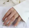 Europeu e americano ins joias de camada dupla multi-camada anel liso anel liso de titânio aço 18K anel de ouro para homens e mulheres anel de casais